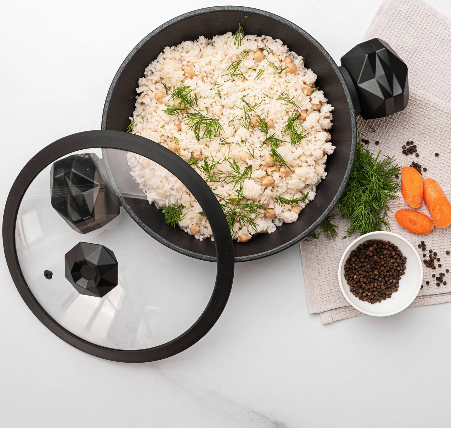 Karaca Bio Diamond 26 cm 3.2 lt Wide Induction Pot with Antibacterial Handles