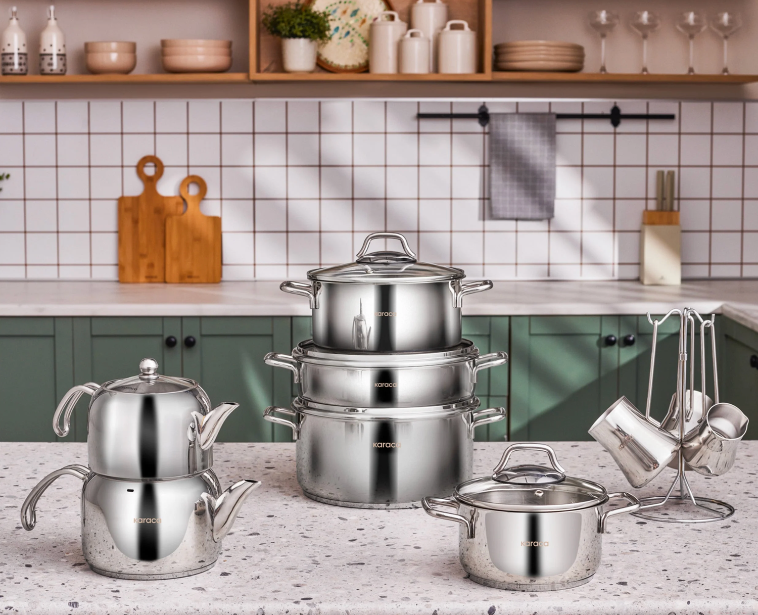 Karaca Belgrade 15-piece Stainless Steel Cookware Set