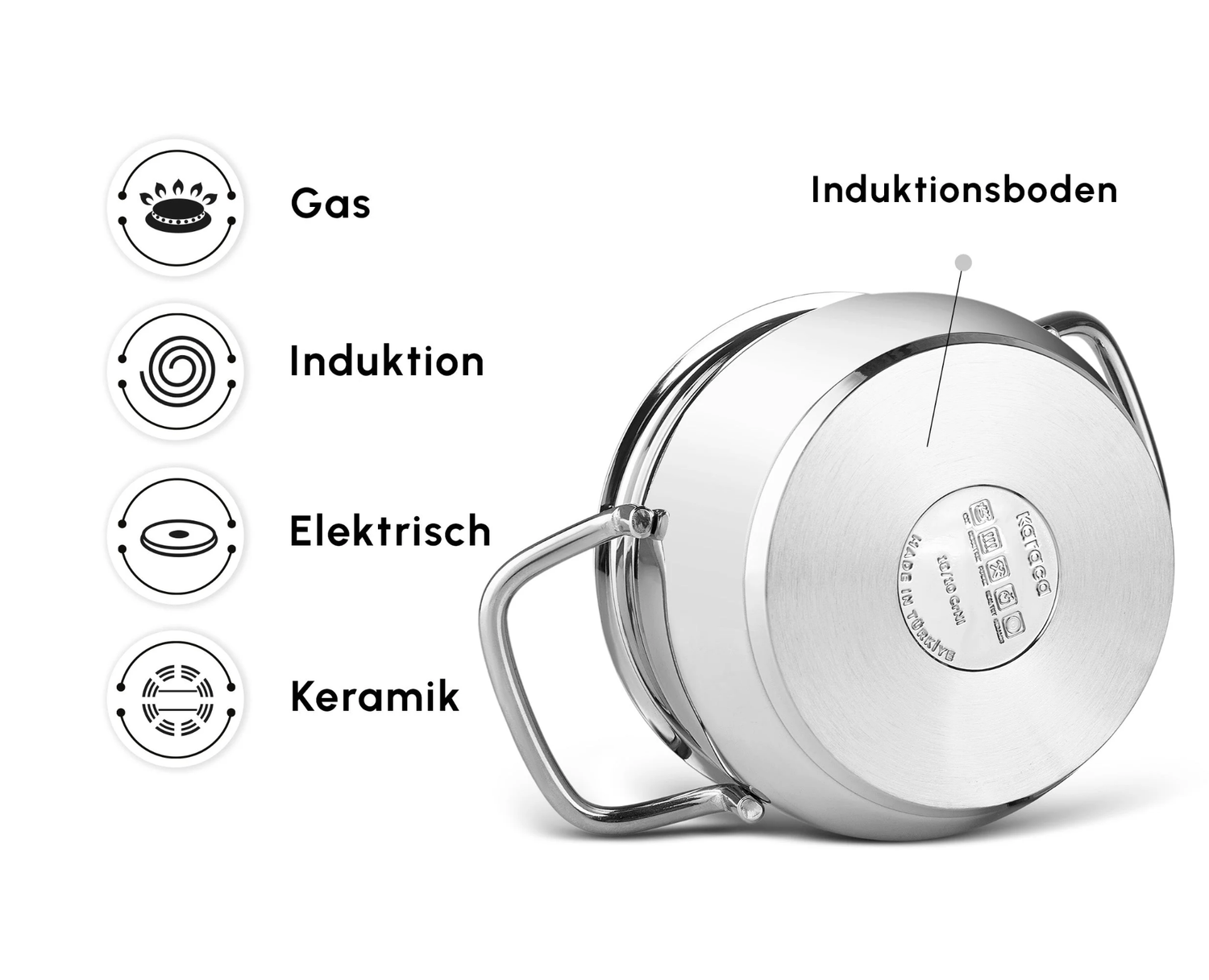 Karaca Belgrade 15-piece Stainless Steel Cookware Set