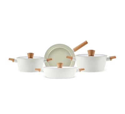 Karaca Swiss Crystal Almond Cream Inductie Kookpotten Set 7-delig
