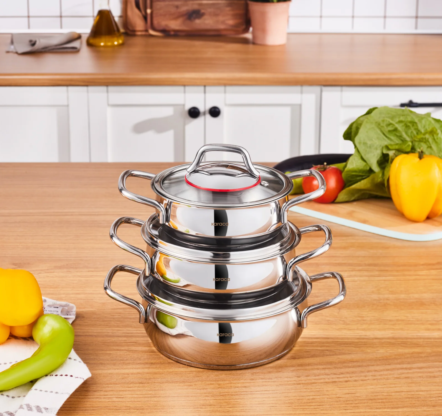 Karaca Emirgan 6-piece steel Cooking pot set
