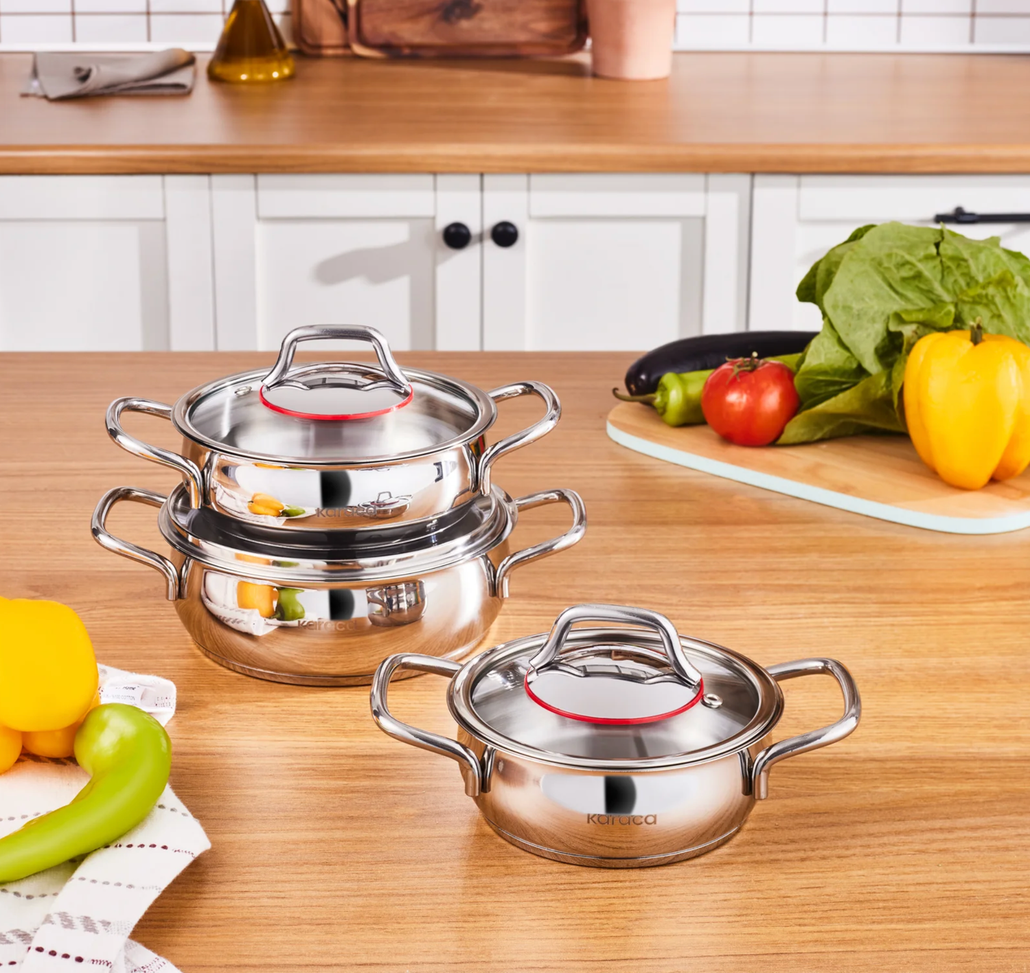 Karaca Emirgan 6-piece steel Cooking pot set