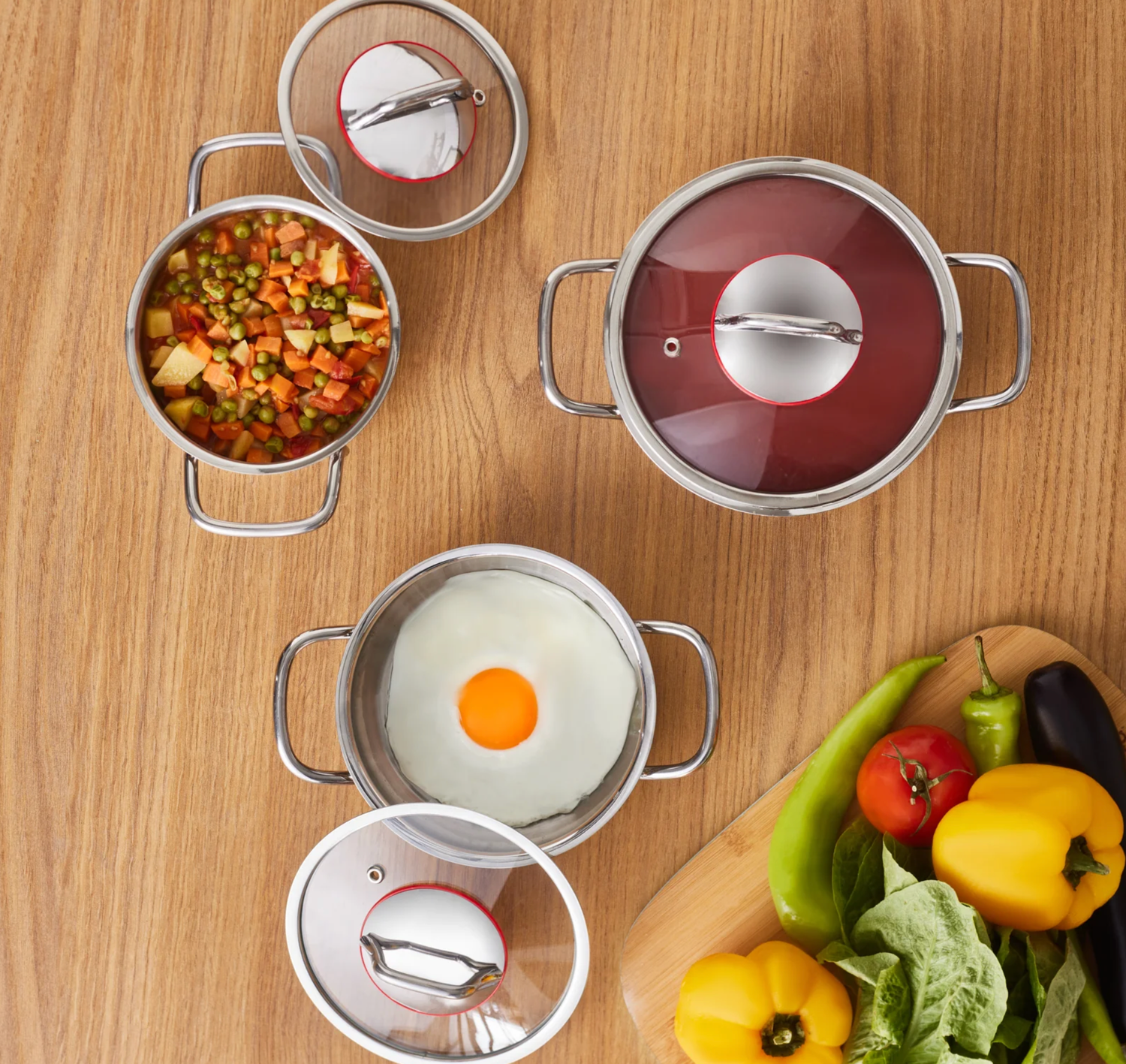 Karaca Emirgan 6-piece steel Cooking pot set