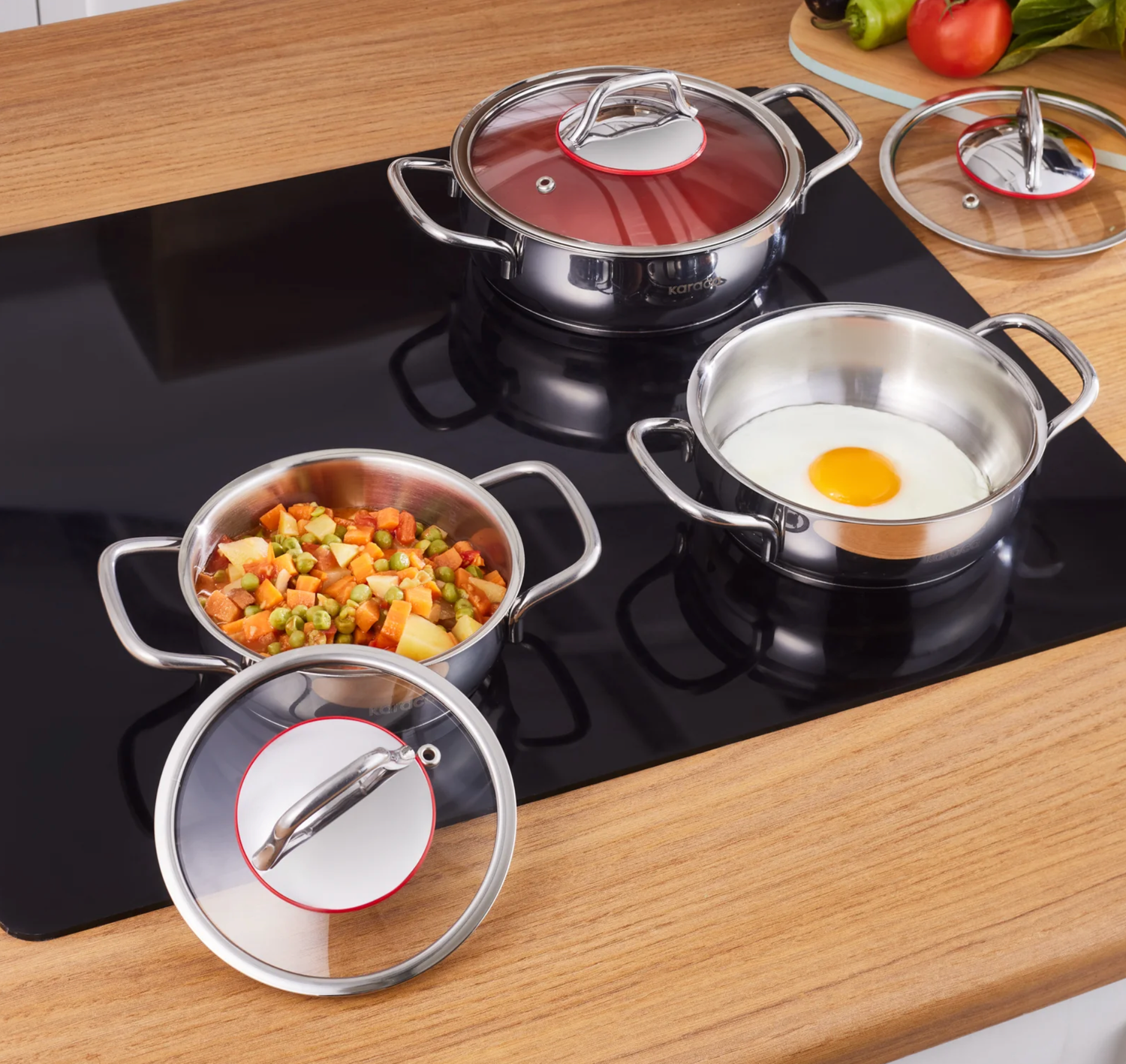 Karaca Emirgan 6-piece steel Cooking pot set