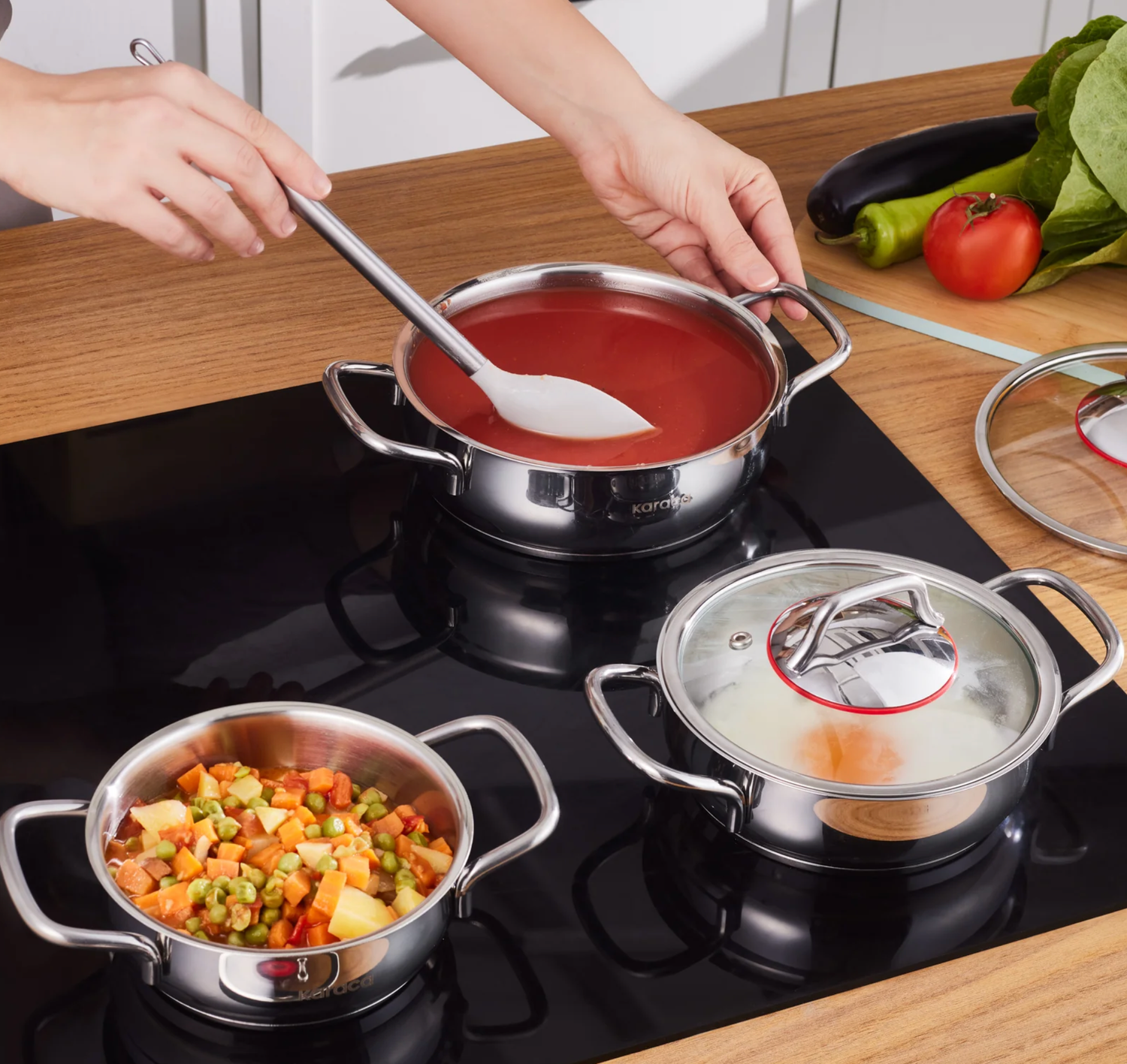 Karaca Emirgan 6-piece steel Cooking pot set