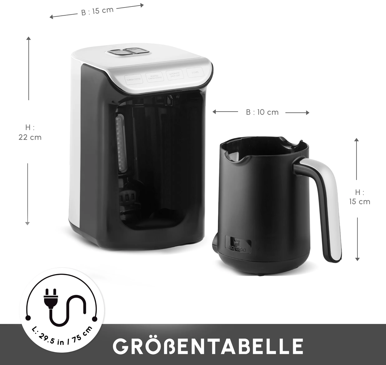 Karaca Hatır koz Koffiezetapparaat voor Turkse koffie met melk White