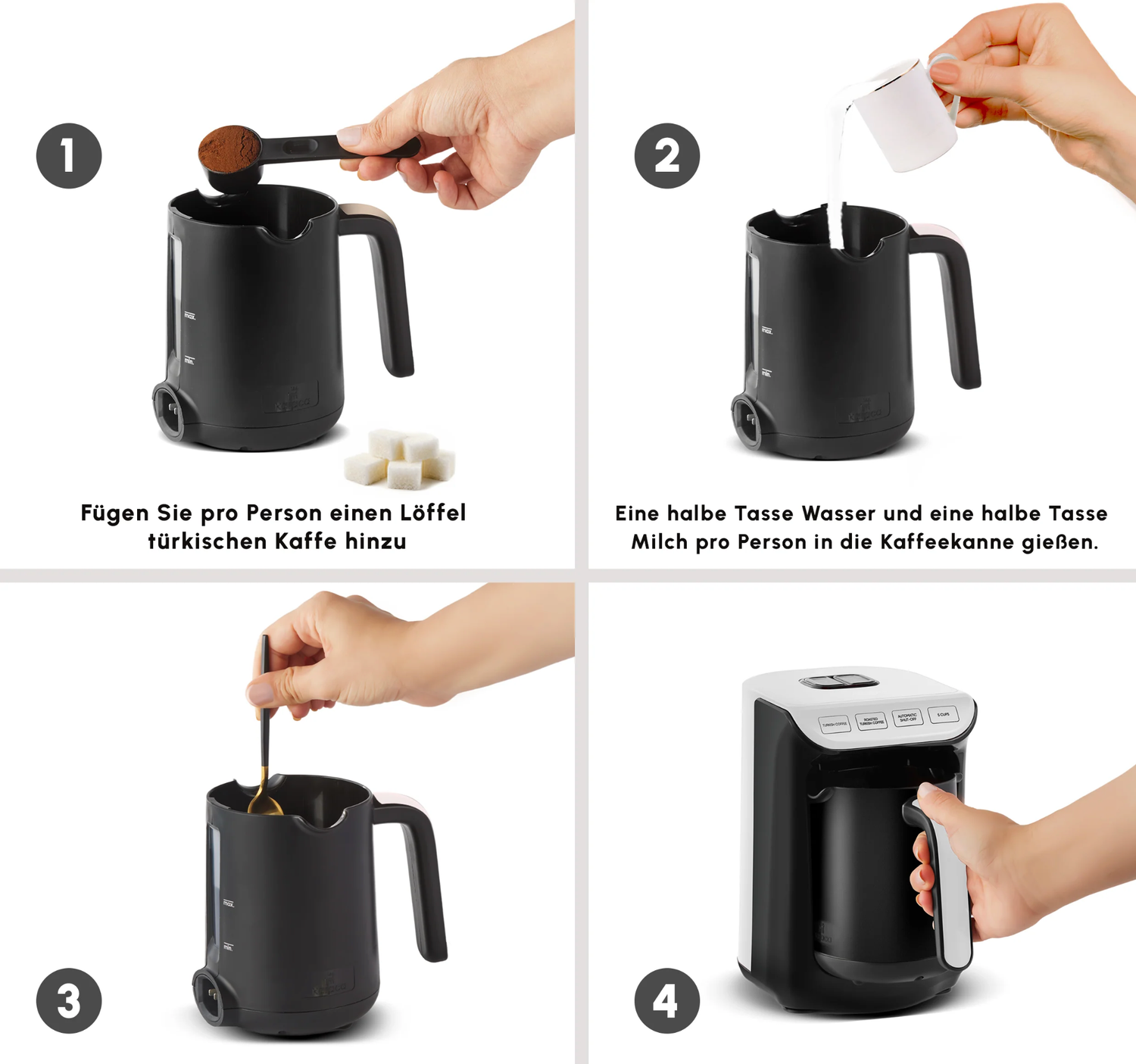 Karaca Hatır koz Koffiezetapparaat voor Turkse koffie met melk White