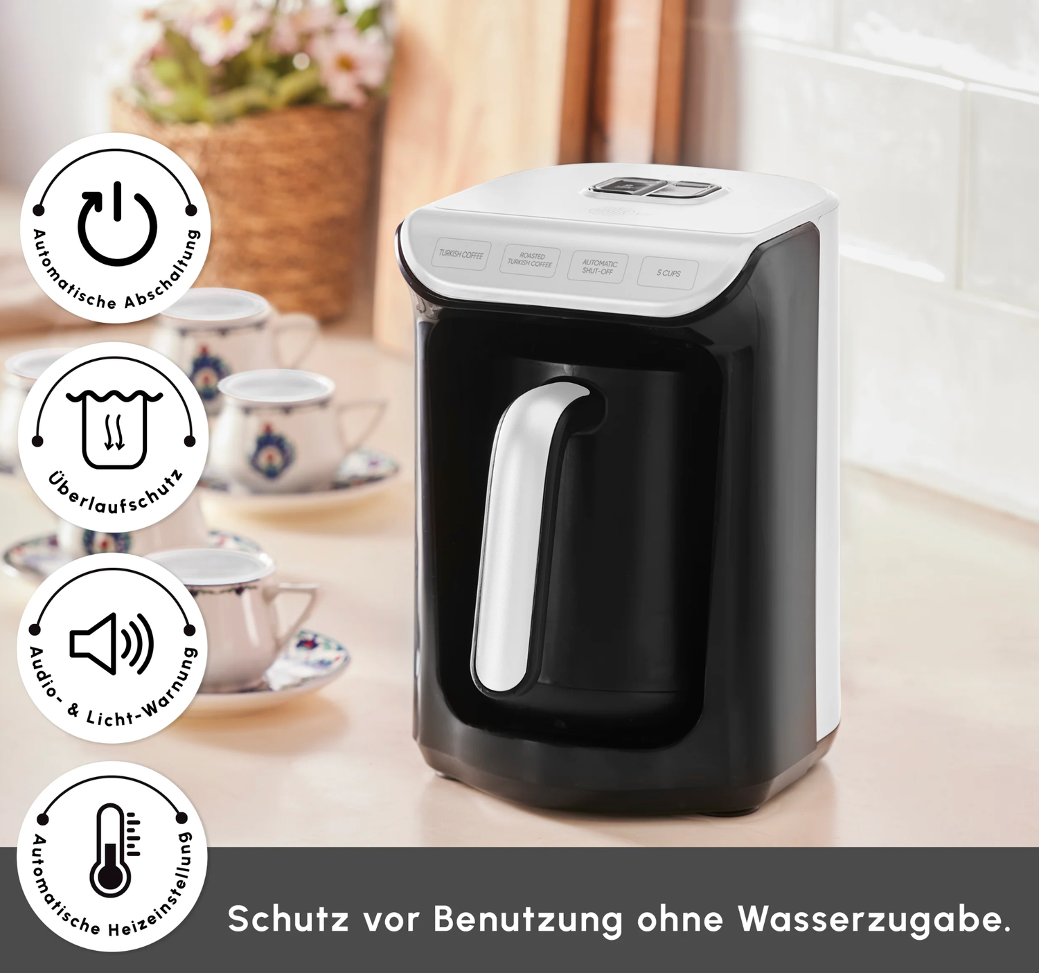 Karaca Hatır koz Koffiezetapparaat voor Turkse koffie met melk White