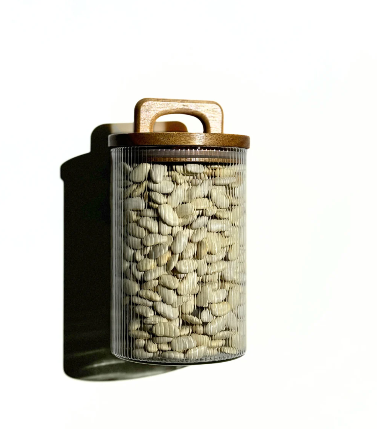 Stock jars Henkel Stripe acacia lid set of 2/ 1000 ml