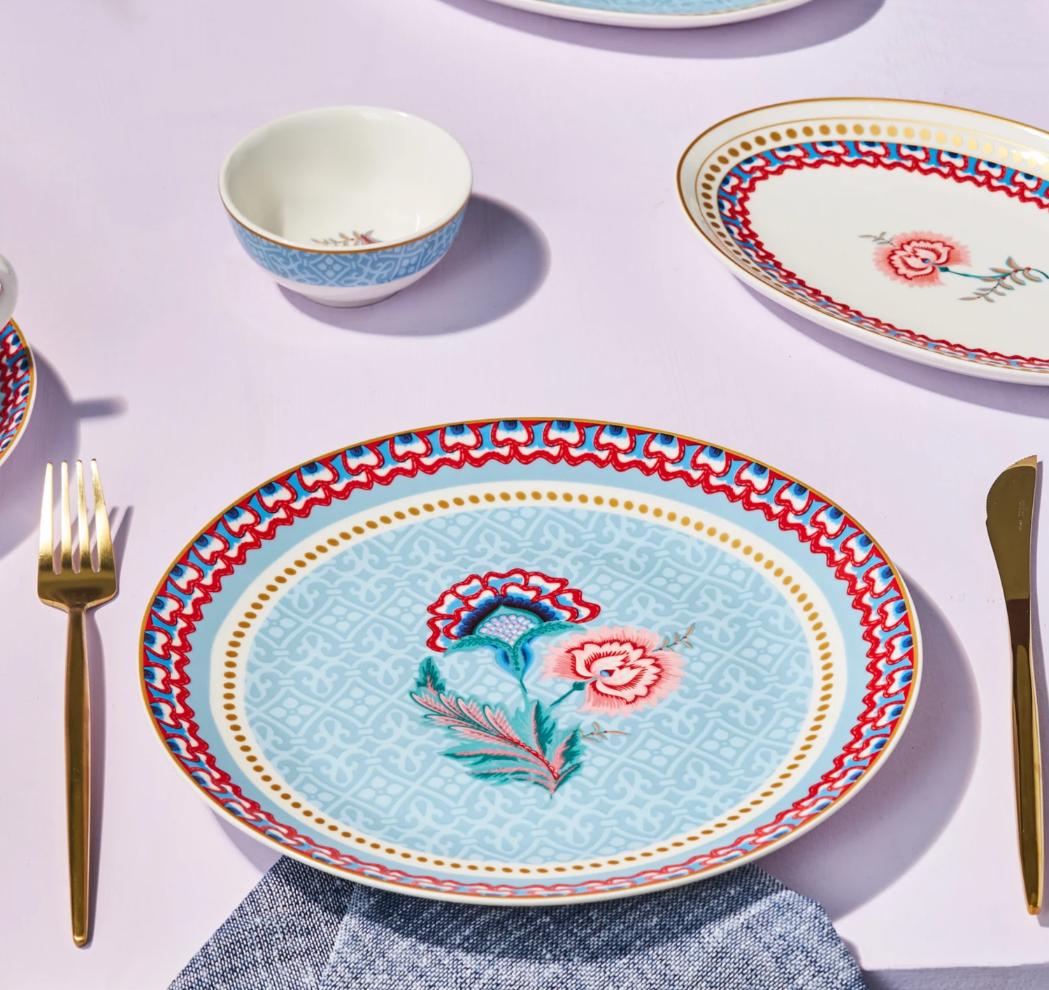 Karaca Forever Bone Spello 26-Piece 6-Person Breakfast Set Blue