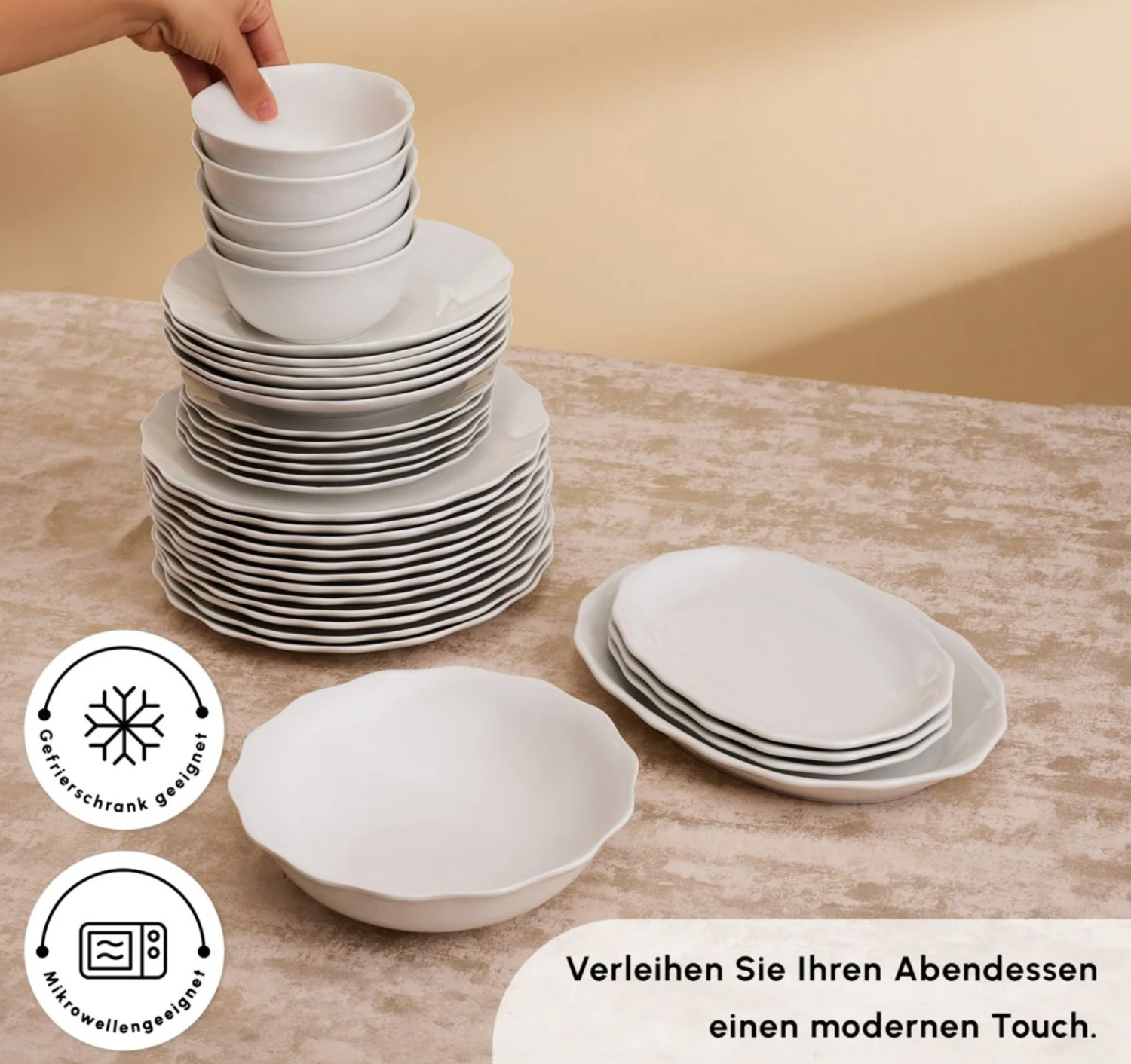 Karaca Rafaela 53-Piece 12-Person Dinner Set