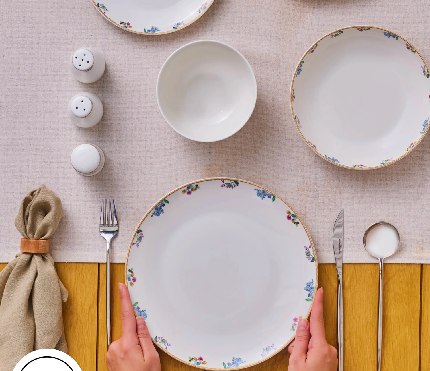 Karaca Forever Bone New Brillo 53-Piece 12-Person Dinner Set