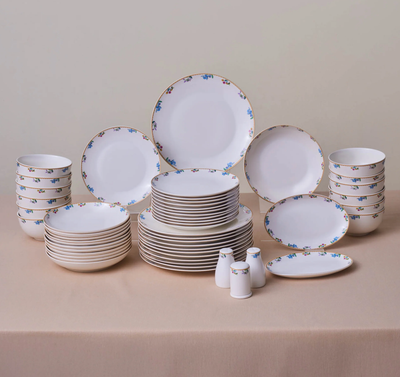 Karaca Forever Bone New Brillo 53-Piece 12-Person Dinner Set