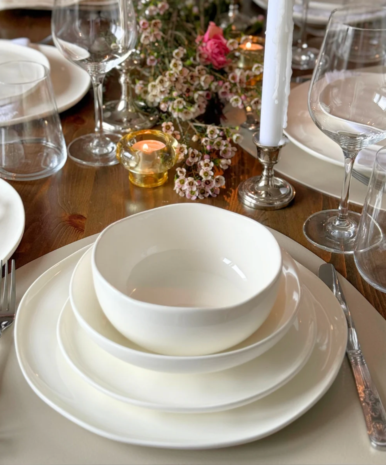 Perlemor 24-piece dinnerware set for 6 people | white