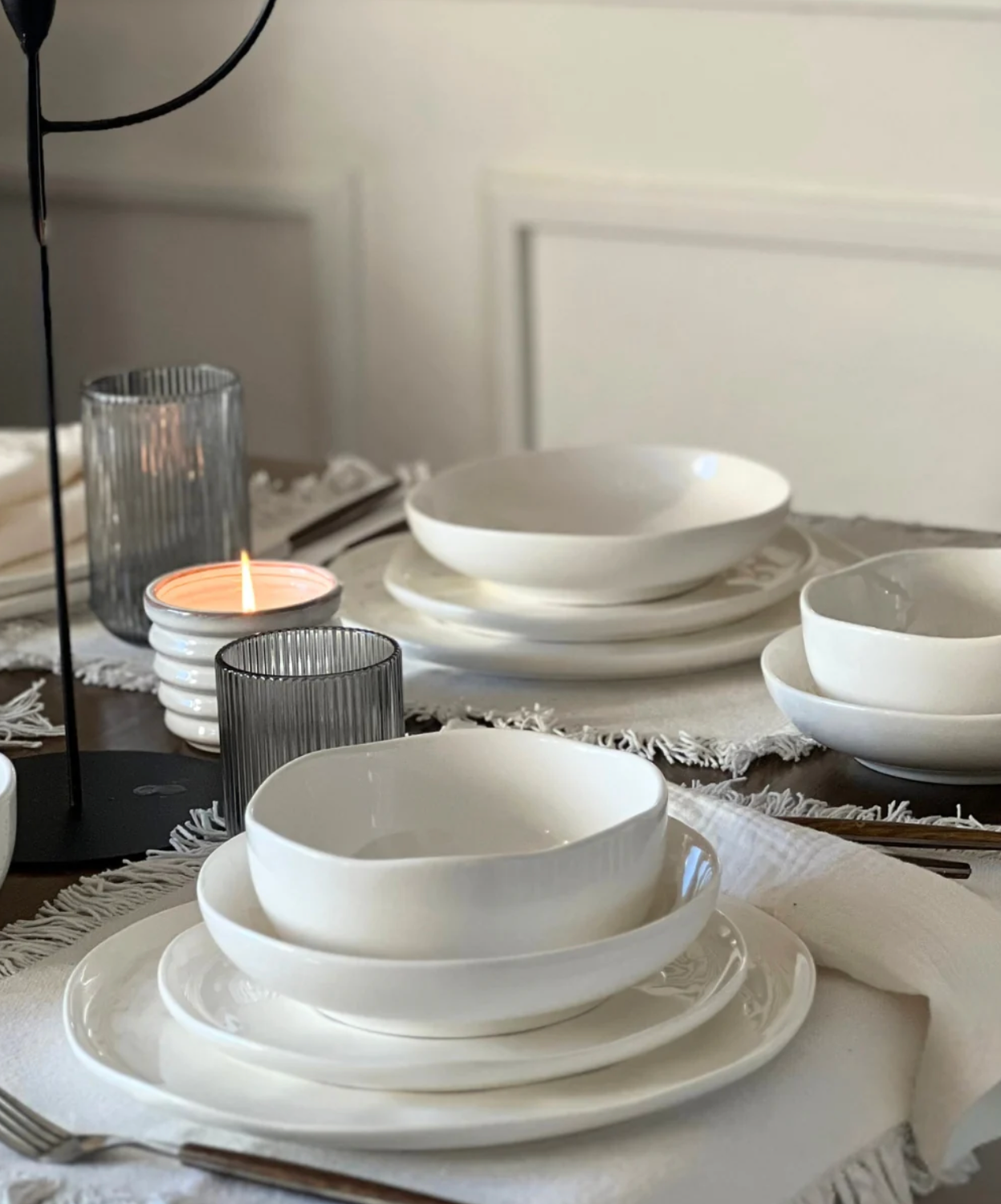 Perlemor 24-piece dinnerware set for 6 people | white