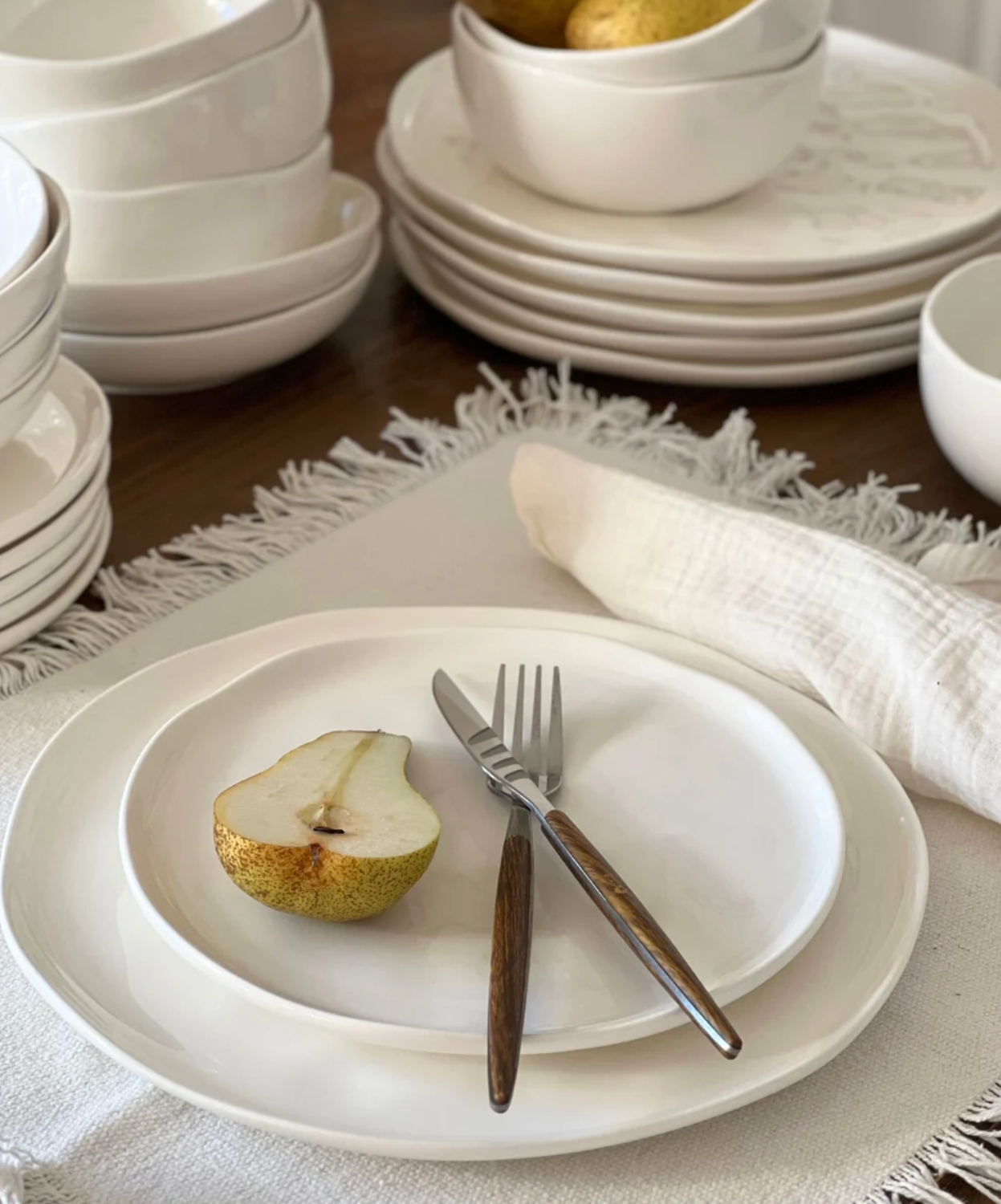 Perlemor 24-piece dinnerware set for 6 people | white