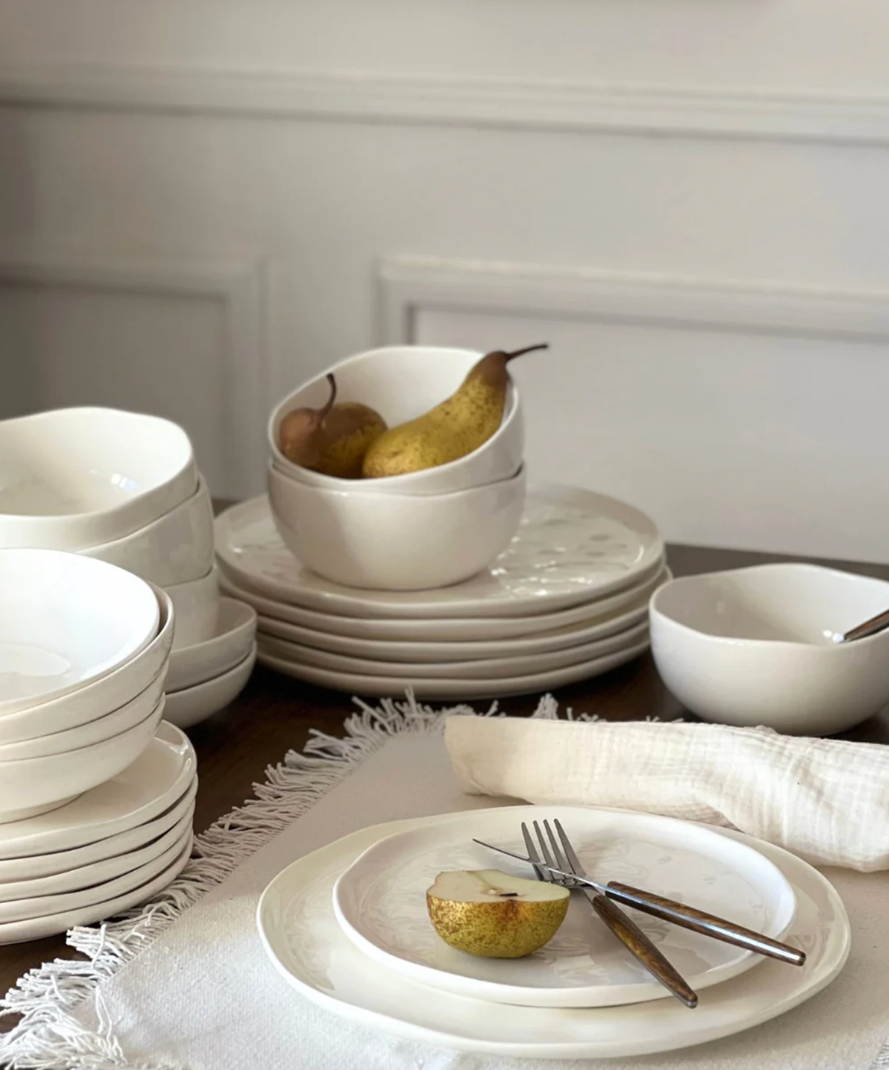 Perlemor 24-piece dinnerware set for 6 people | white