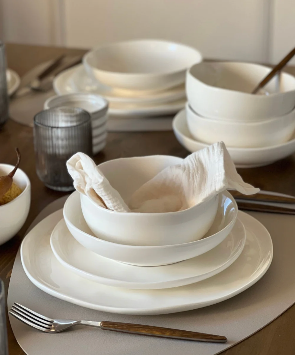 Perlemor 24-piece dinnerware set for 6 people | white