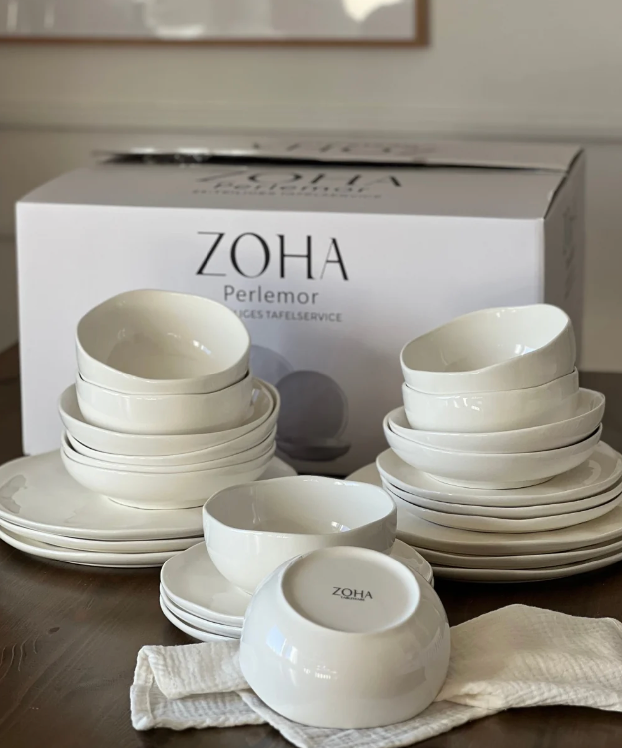 Perlemor 24-piece dinnerware set for 6 people | white