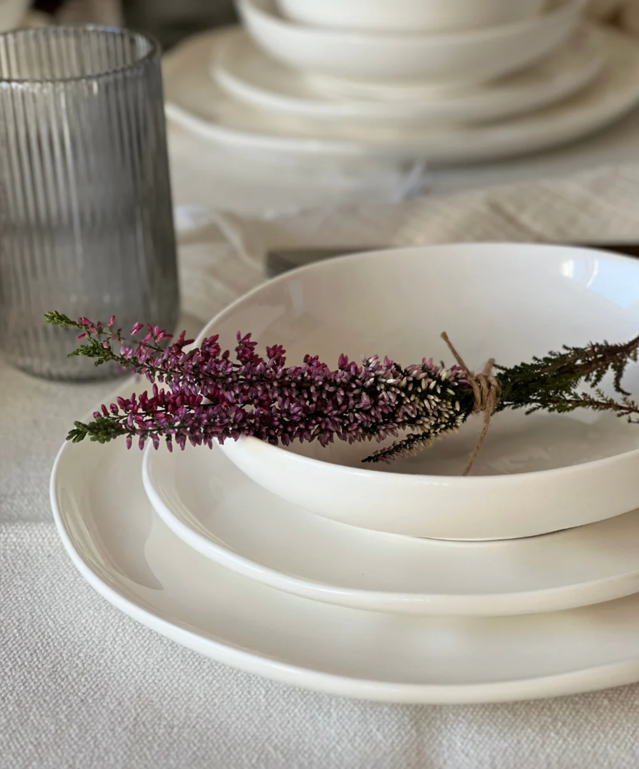 Perlemor 24-piece dinnerware set for 6 people | white