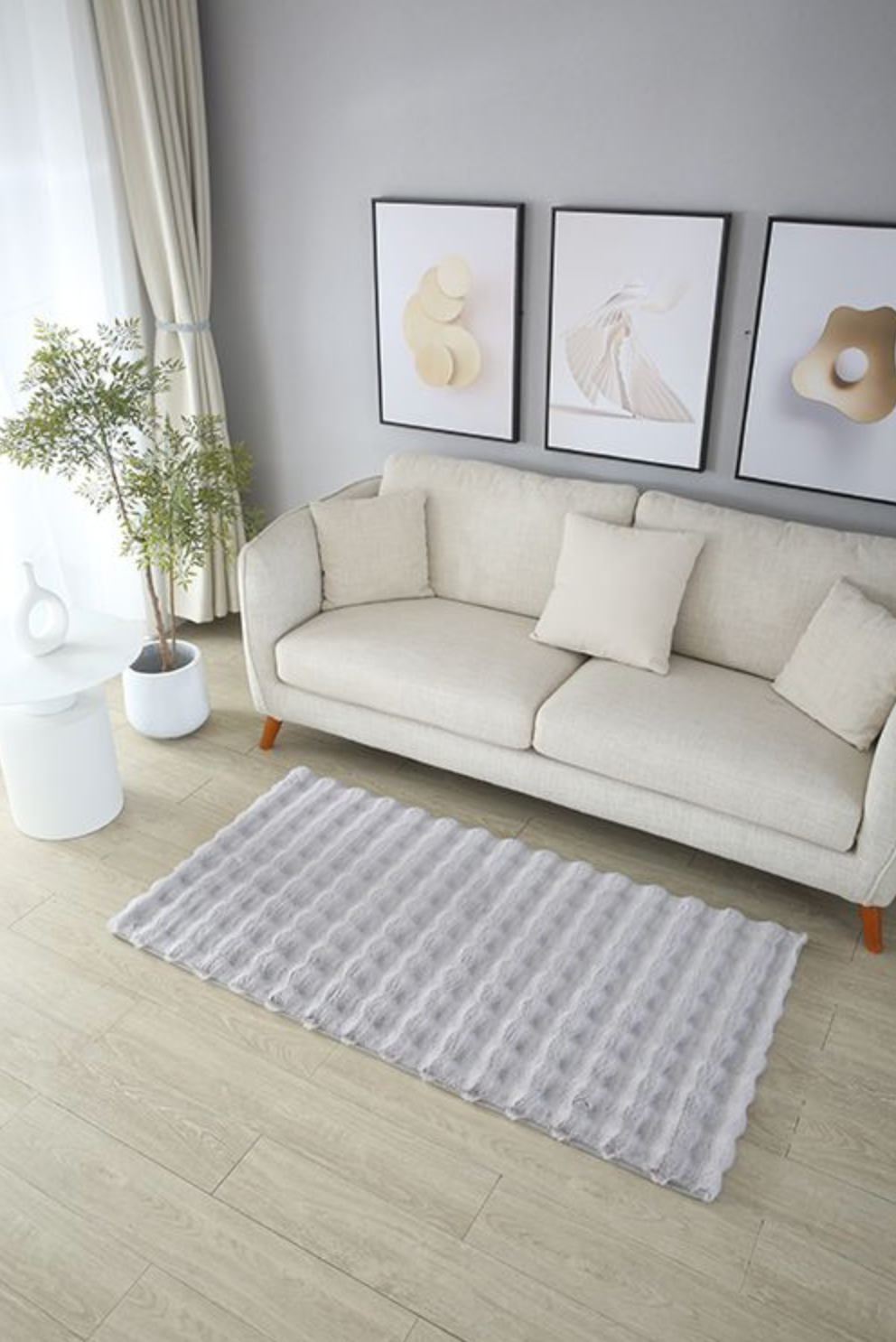 Pelus Waves Carpet Light Grey