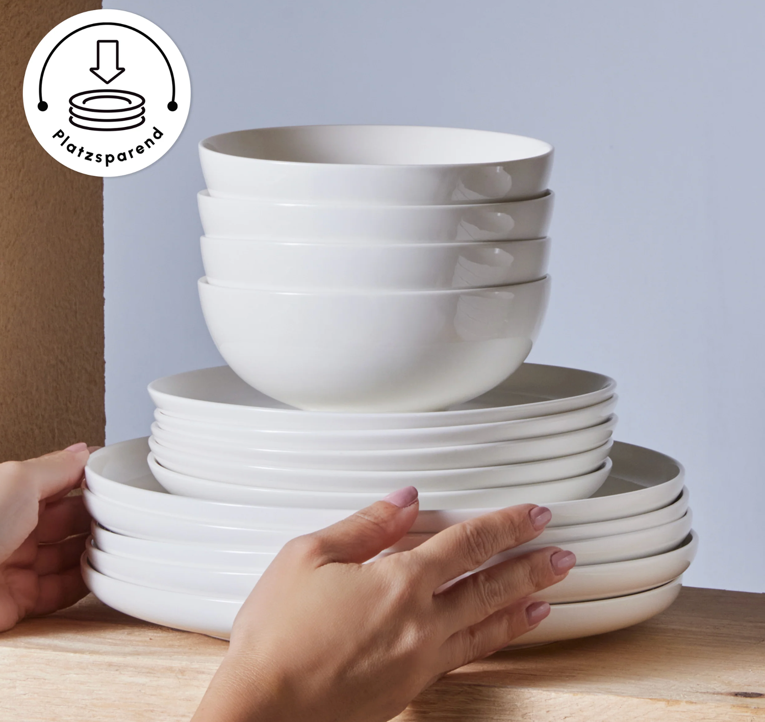 Karaca Streamline Favaro 53-Piece 12-Person Dinner Set White