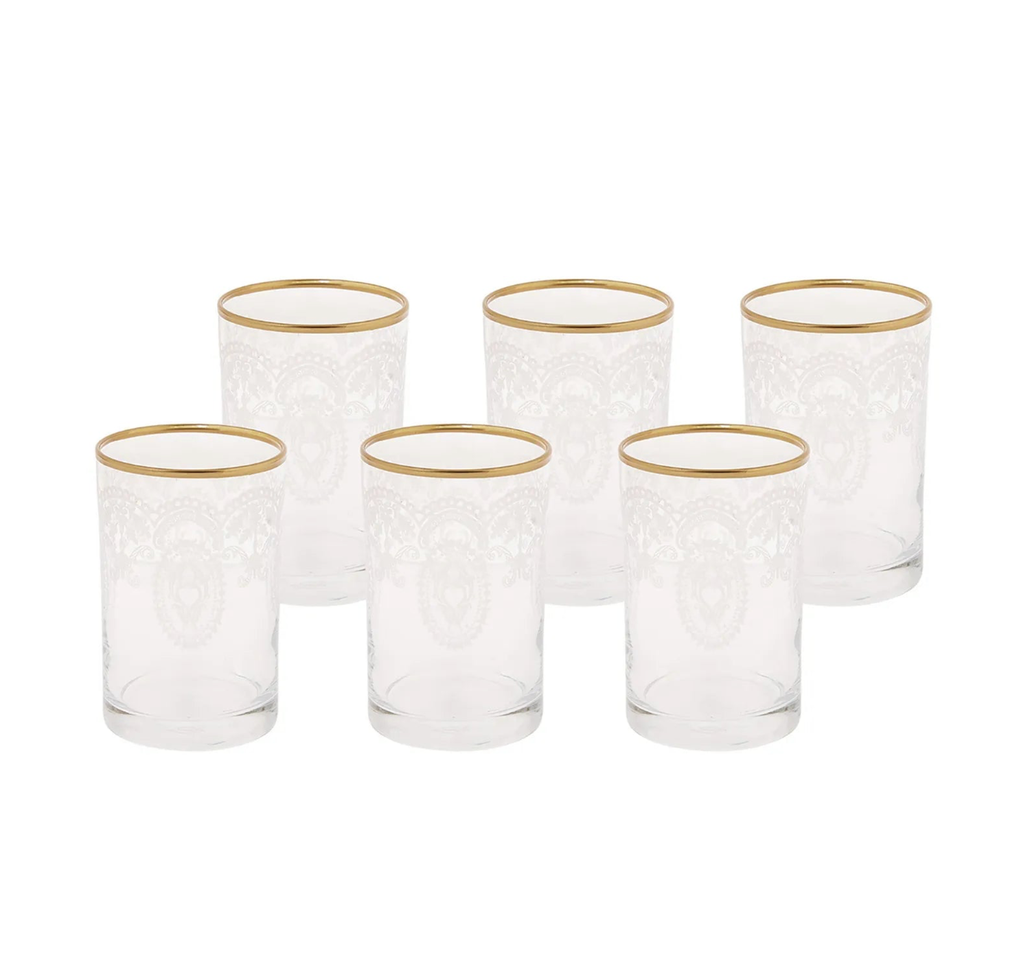 Karaca Beril 6 Pcs Coffee Side Water Glass Gold