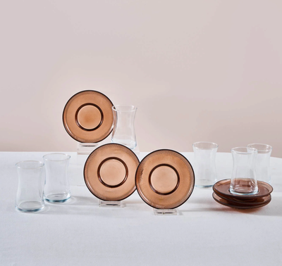 Karaca Juliet Brown 6-Person Tea Set