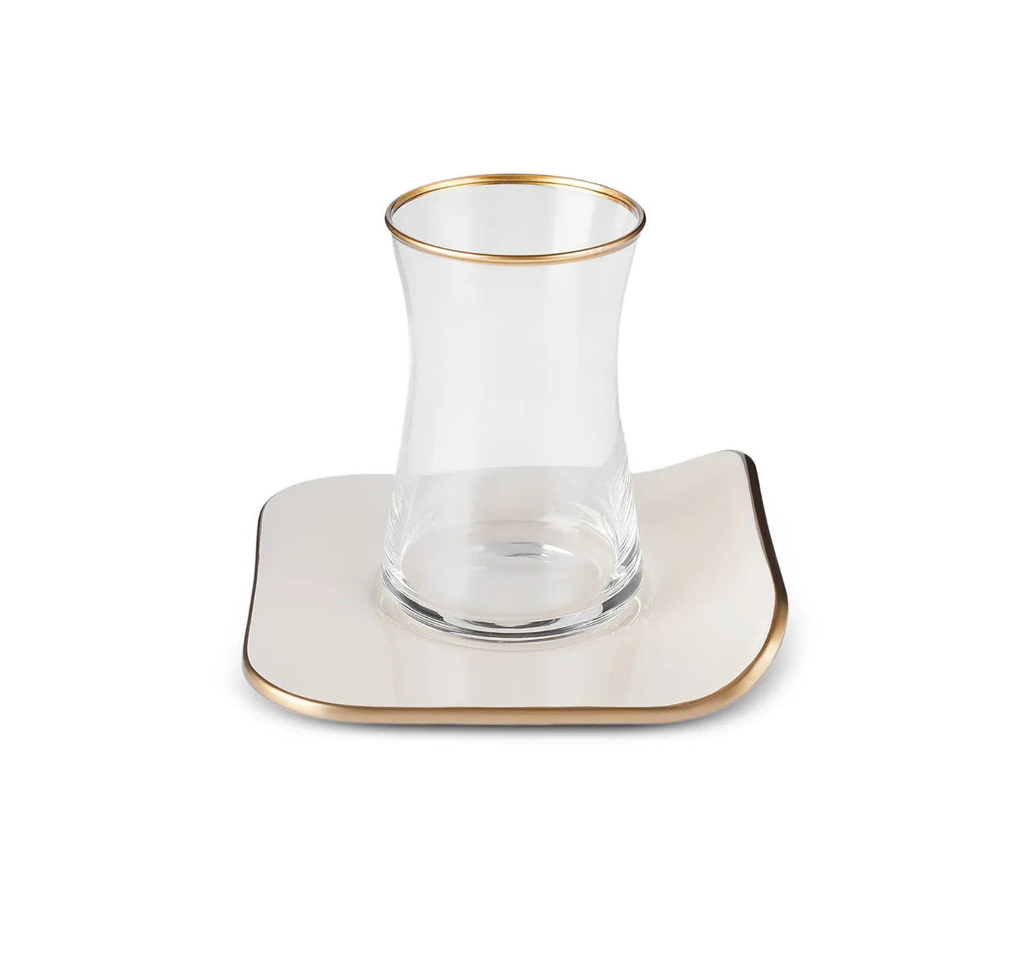 ​Karaca Retro Cream Square Tea Cup Set voor 6 personen, 12-delig