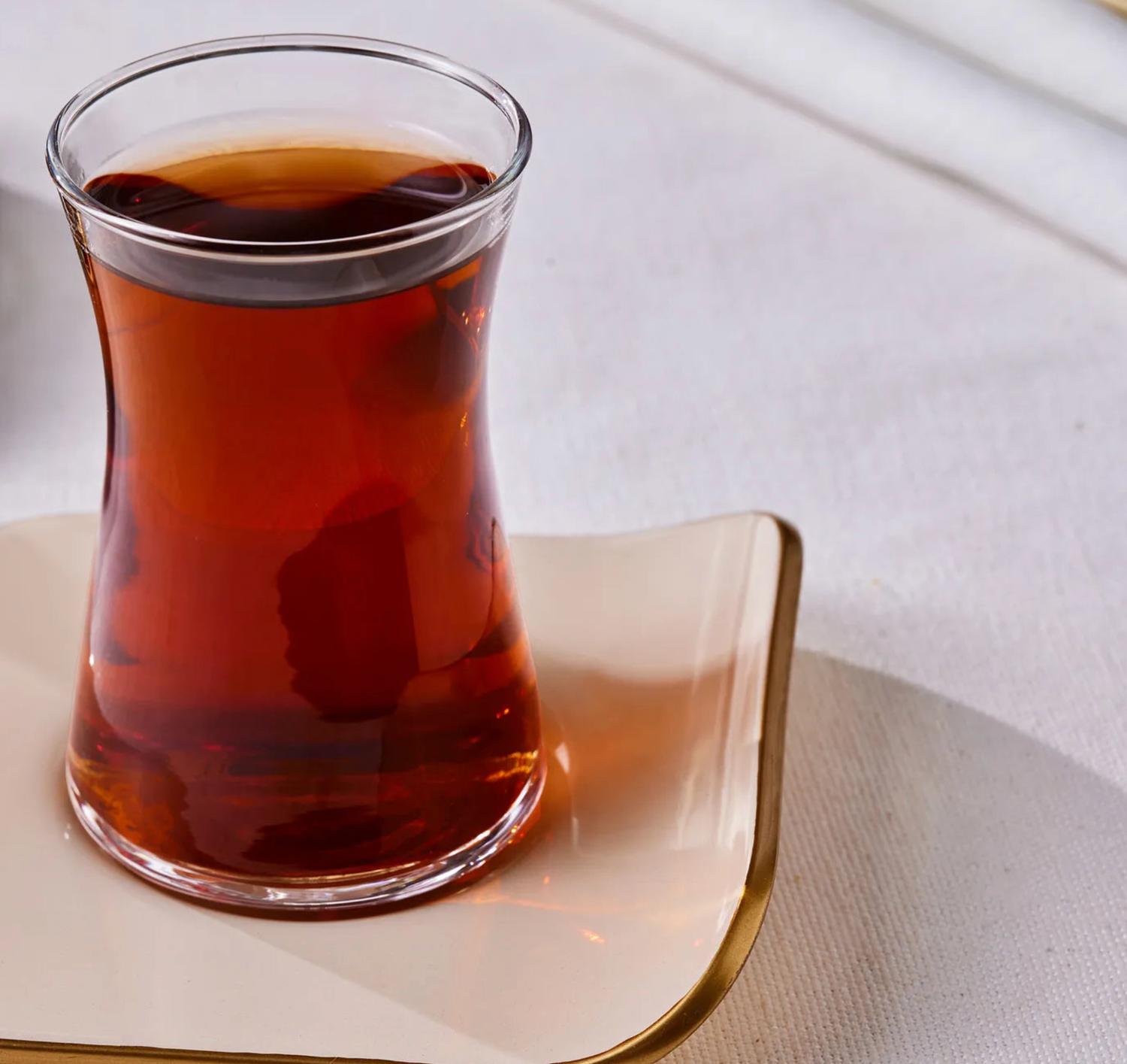 ​Karaca Retro Cream Square Tea Cup Set voor 6 personen, 12-delig