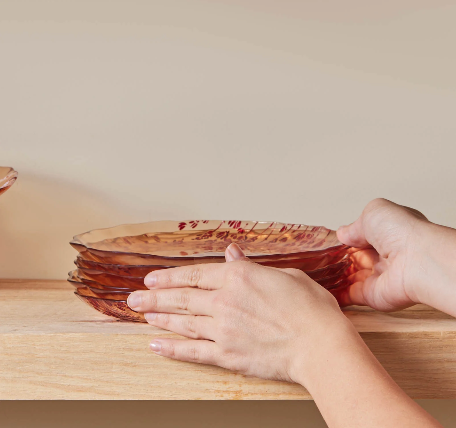 Karaca Red Lavender 7-Piece Cake Set