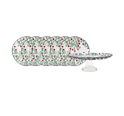 Karaca Eucalyptus 7-piece dessert Set