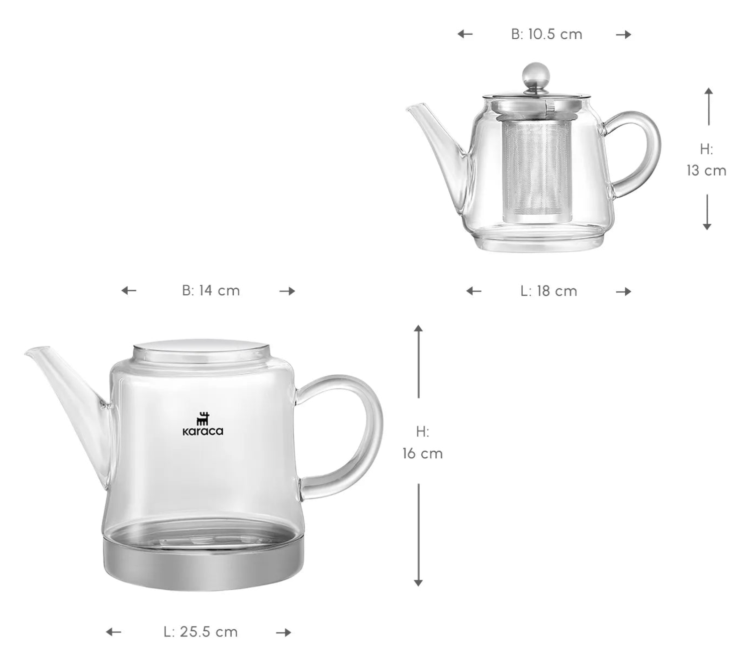 Karaca Dora Glass Teapot