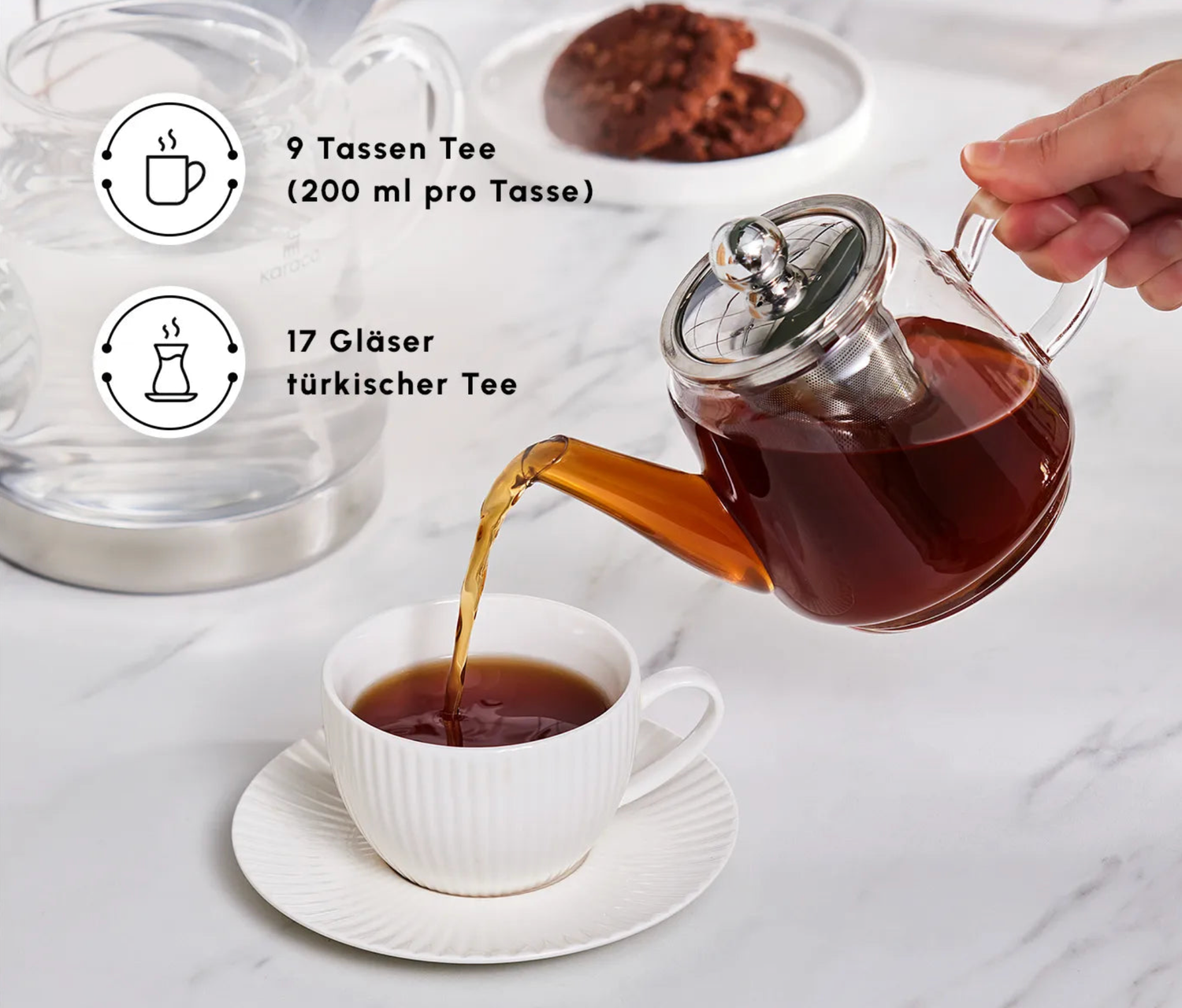 Karaca Dora Glass Teapot