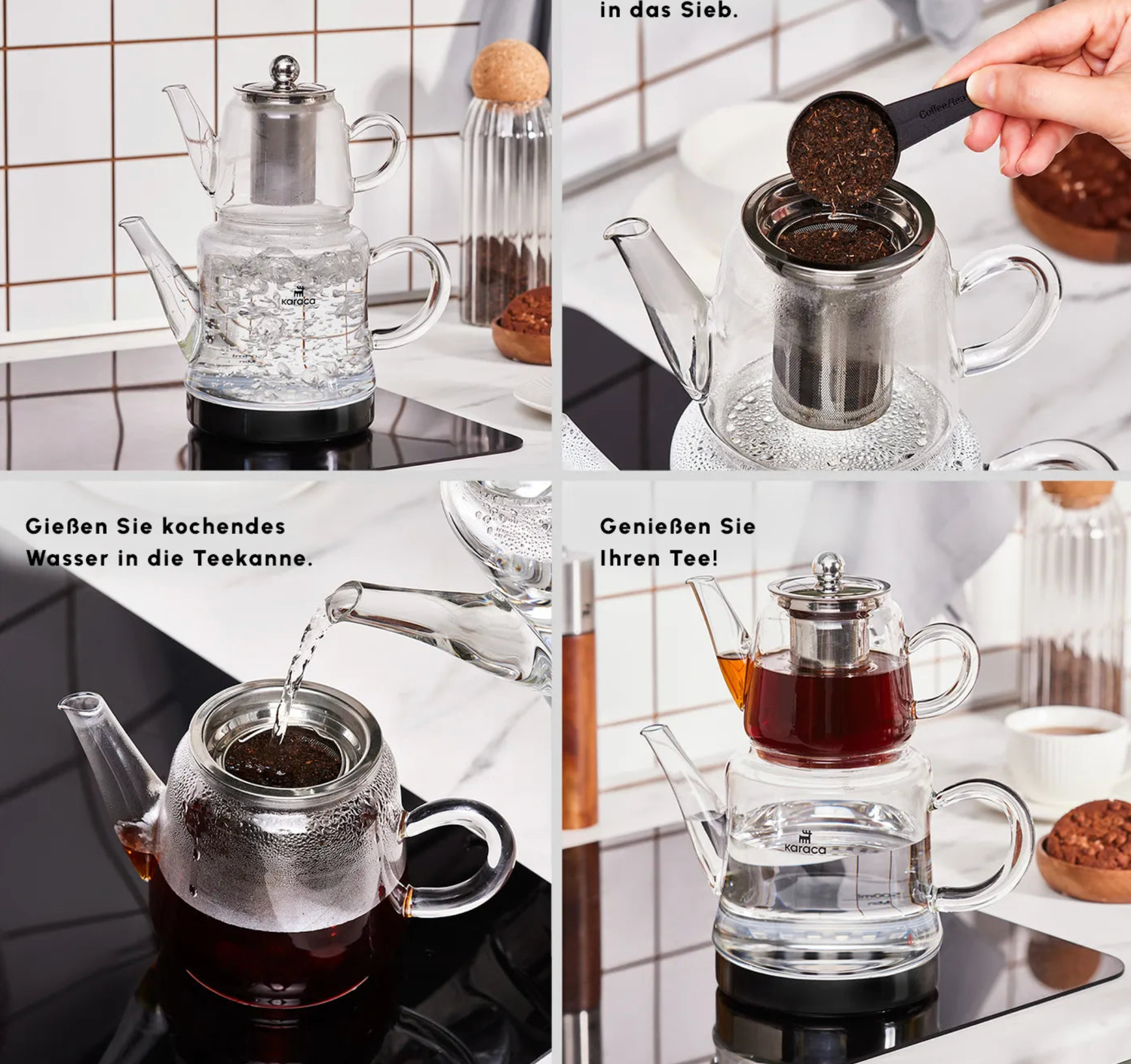 Karaca Dora Glass Teapot