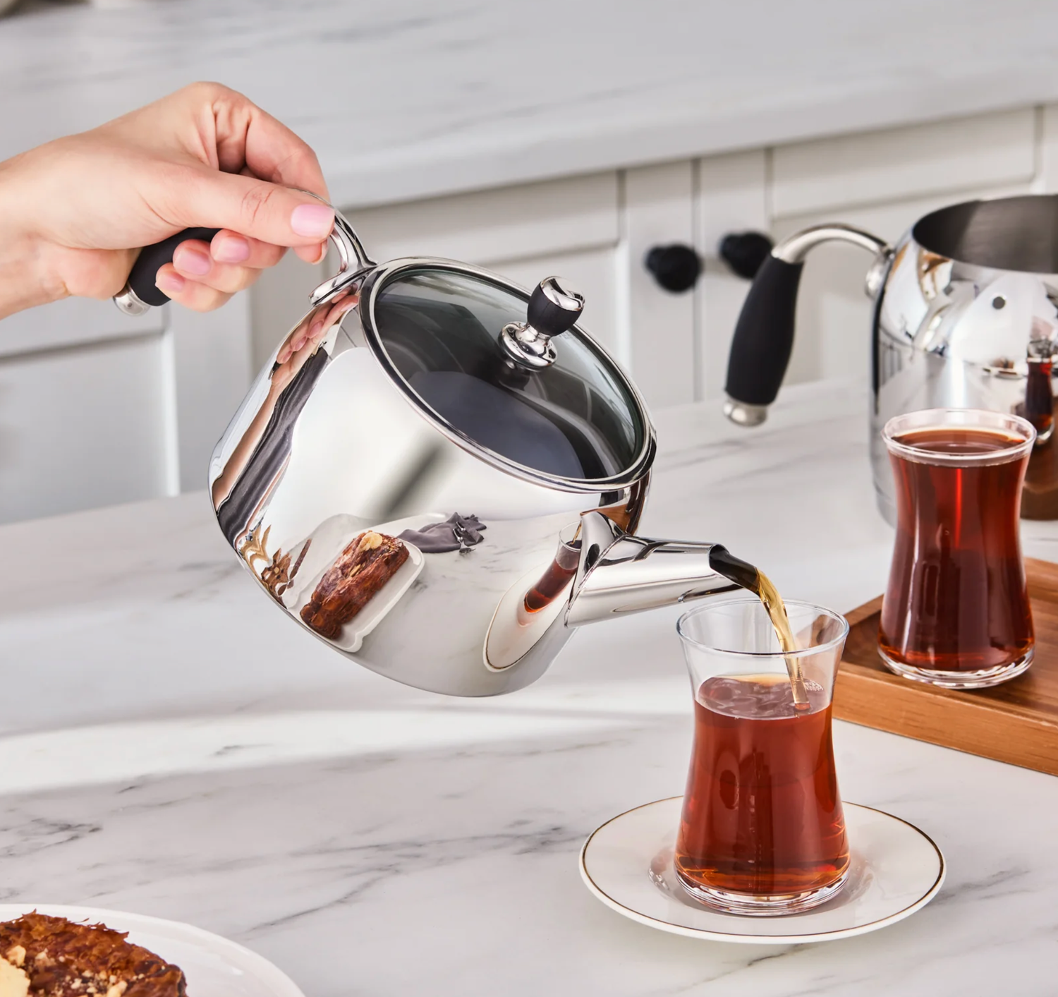 Karaca Stella Stainless Steel Teapot Set