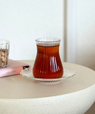 Merida tea glasses with coasters - 12 pieces.