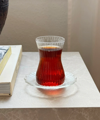 Castro tea glasses with coasters - 12 pieces.