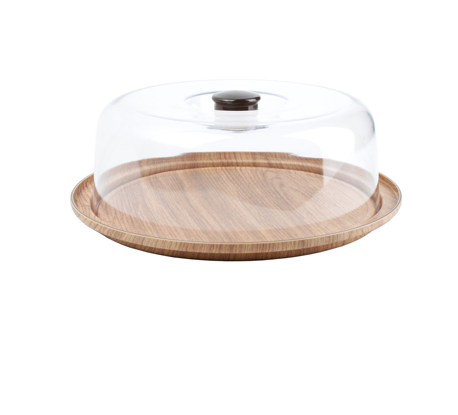 Serveerschaal 30,5CM Met Koepel Bruin Buffet