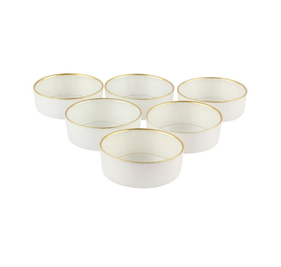 Rexy Bowls Set | 16 CM Pearl White Gold 6-Piece