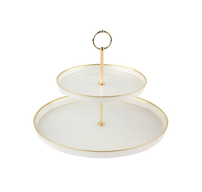 Rexy Etagere 2-Layer | 21 - 32 CM Pearl White Gold