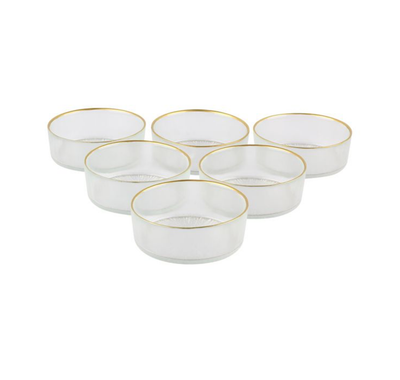 Rexy Bowls Set | 12 CM Transparent Gold 6-Piece