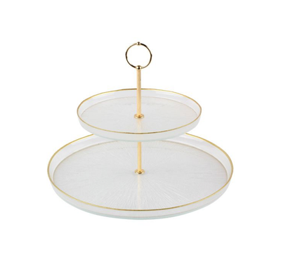Rexy Etagere 2-Layer | 21 - 32 CM Transparent-Gold