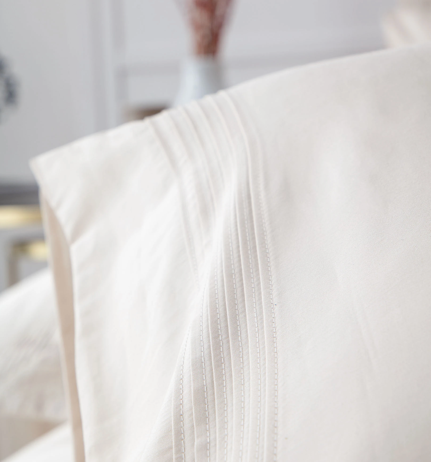 Ecocotton Hena Two Person Duvet Cover 100% Organic Cotton 300 TC Satin Beige 200x220 Cm