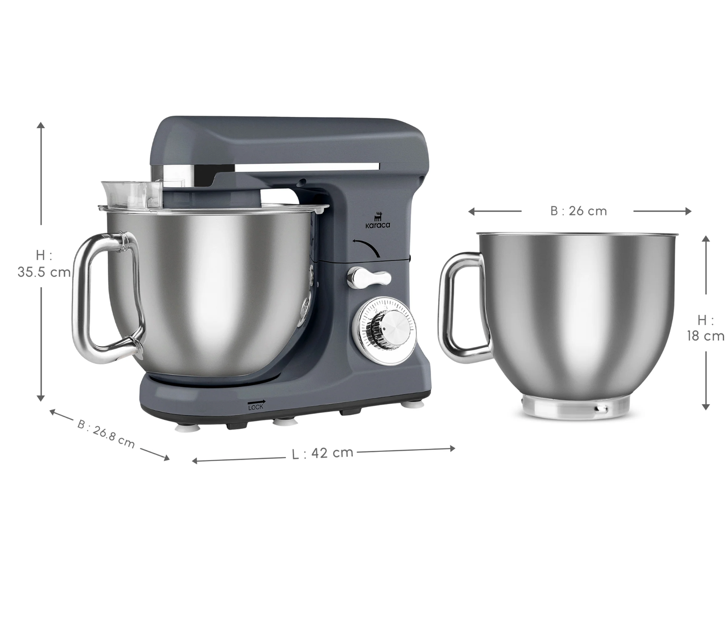 Karaca Blendburst Kitchen Chef, Grijs 1400 W