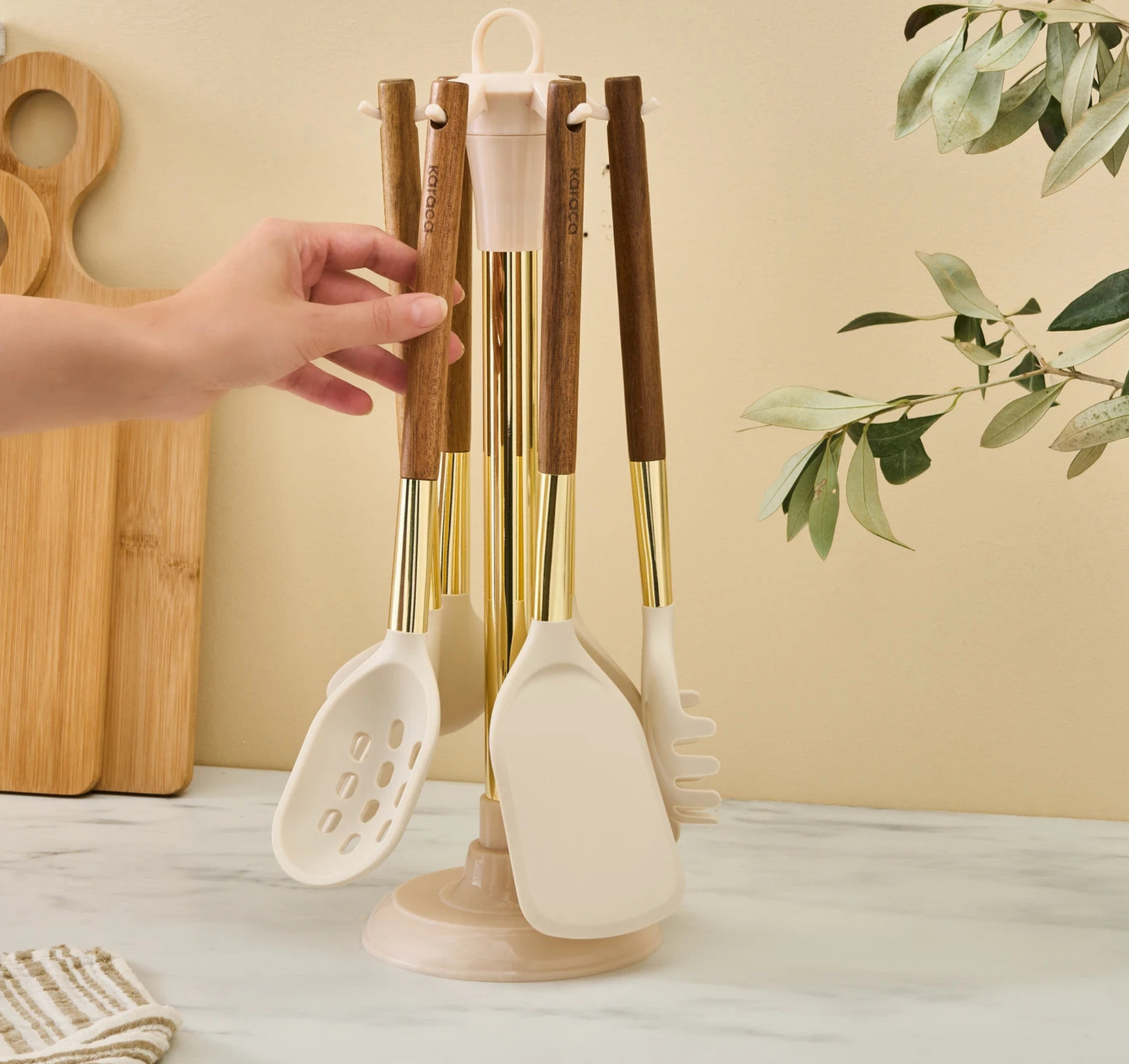 Karaca Harper 7 Piece Service Set with Stand