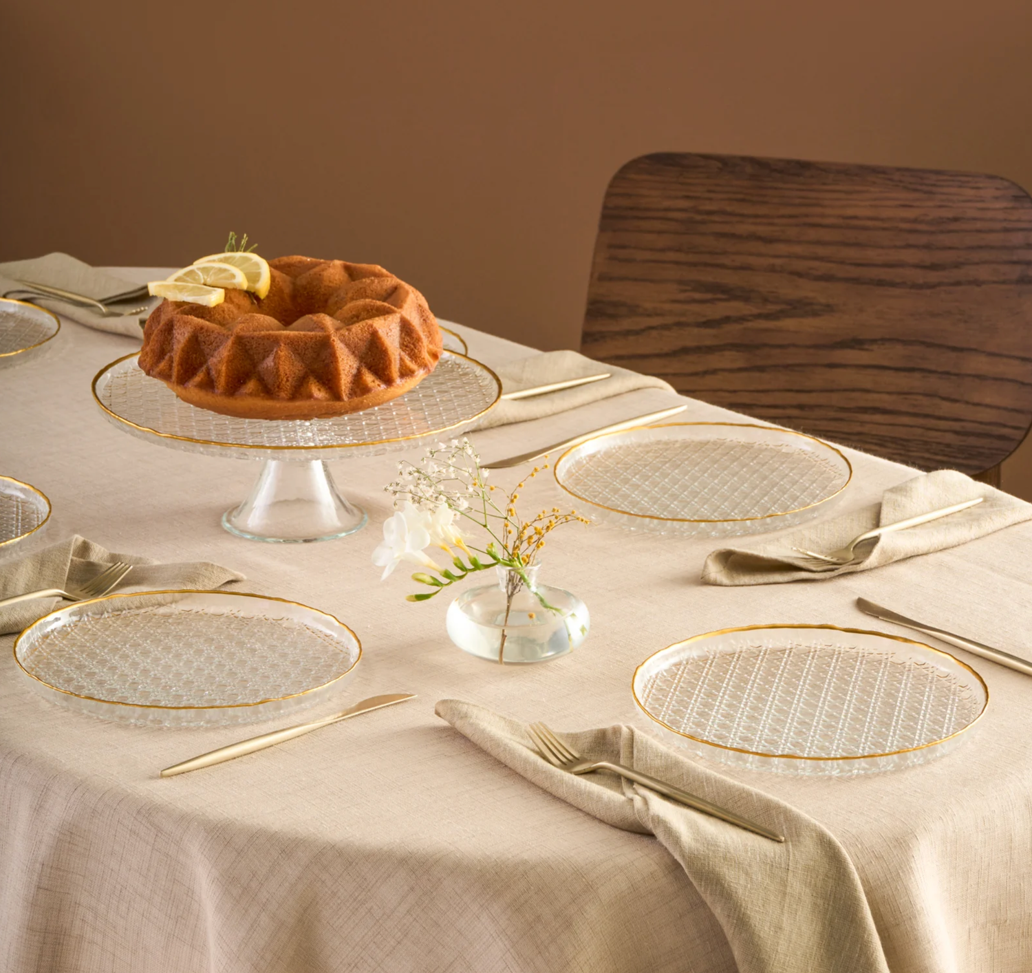 Karaca Rattan Gold 7 Parça Pasta Seti