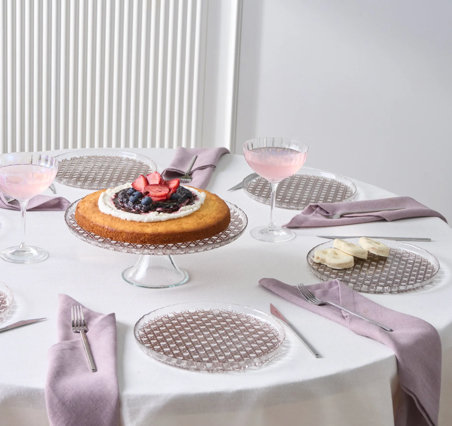 Karaca Rattan Grey Glitter 7-Piece Cake Set