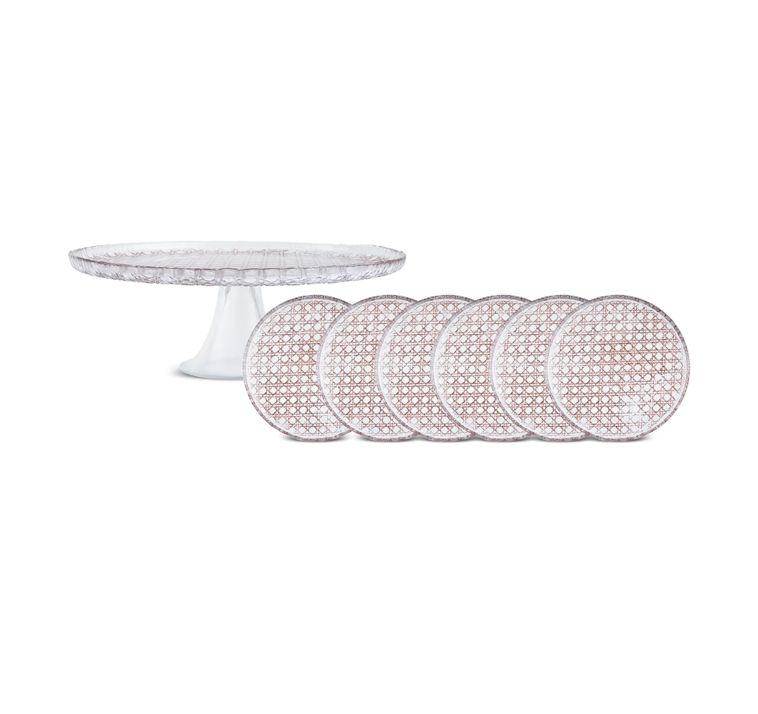 Karaca Rattan Grey Glitter 7-Piece Cake Set