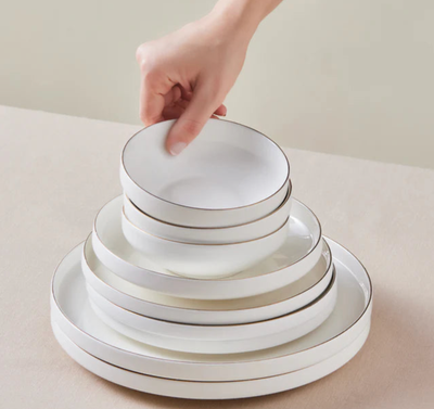 Karaca Streamline New Saturn V2 Gold 24-Piece Dinnerware Set for 6 Persons